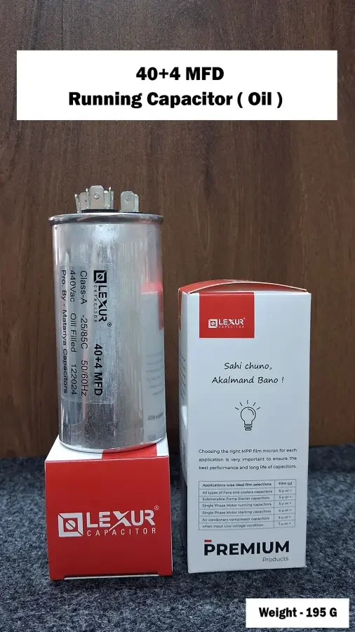40+4 MFD Running Capacitor ( Oil )