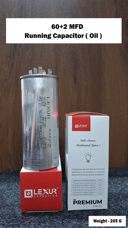 60+2 MFD Running Capacitor ( Oil )