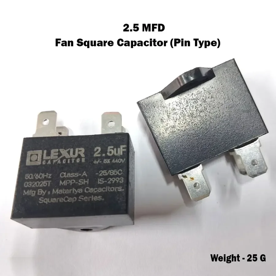2.5 MFD Fan Square Capacitor (Pin Type)