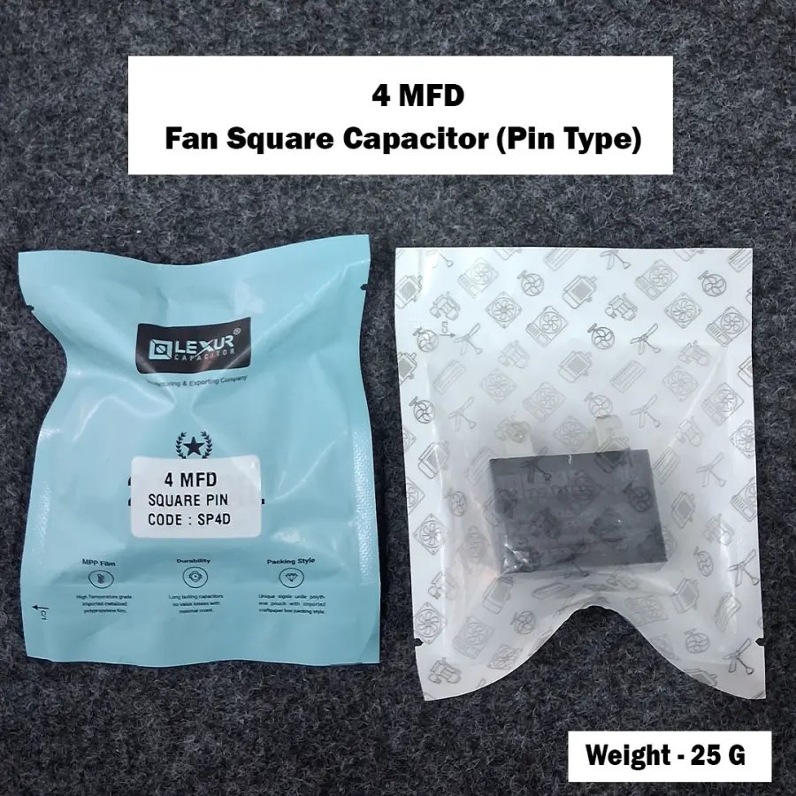 4 MFD Fan Square Capacitor (Pin Type)