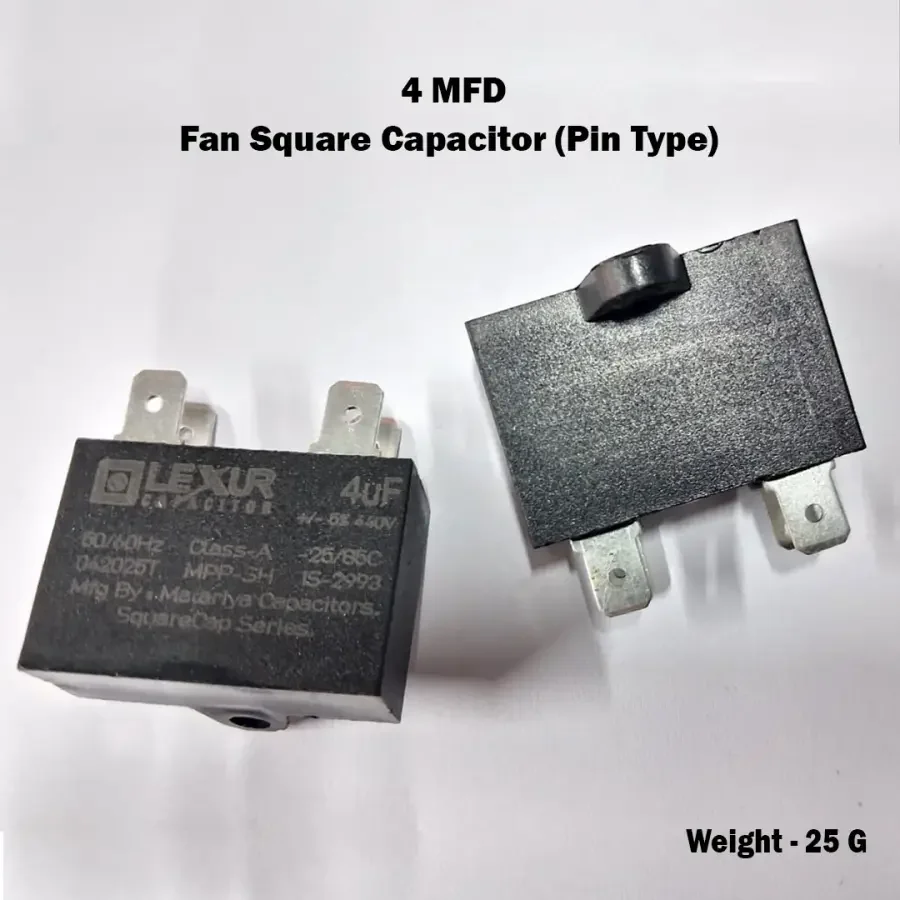 4 MFD Fan Square Capacitor (Pin Type)