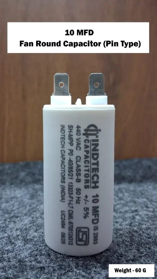 10 MFD Fan Round Capacitor (Pin Type)