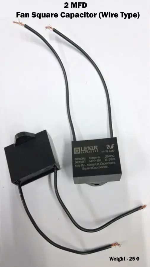 2 MFD Fan Square Capacitor (Wire Type)