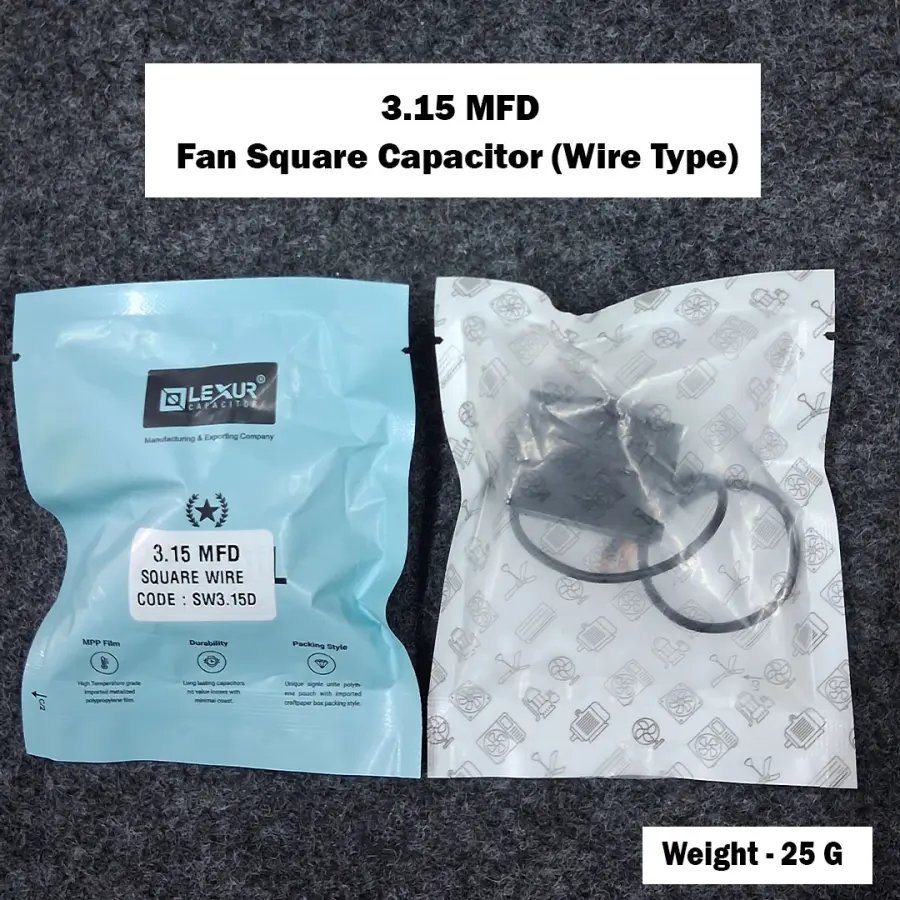 3.15 MFD Fan Square Capacitor (Wire Type)