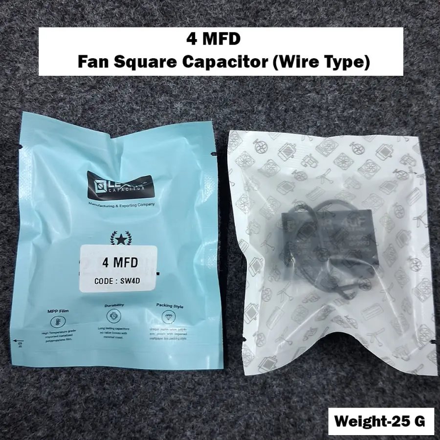 4 MFD Fan Square Capacitor (Wire Type)