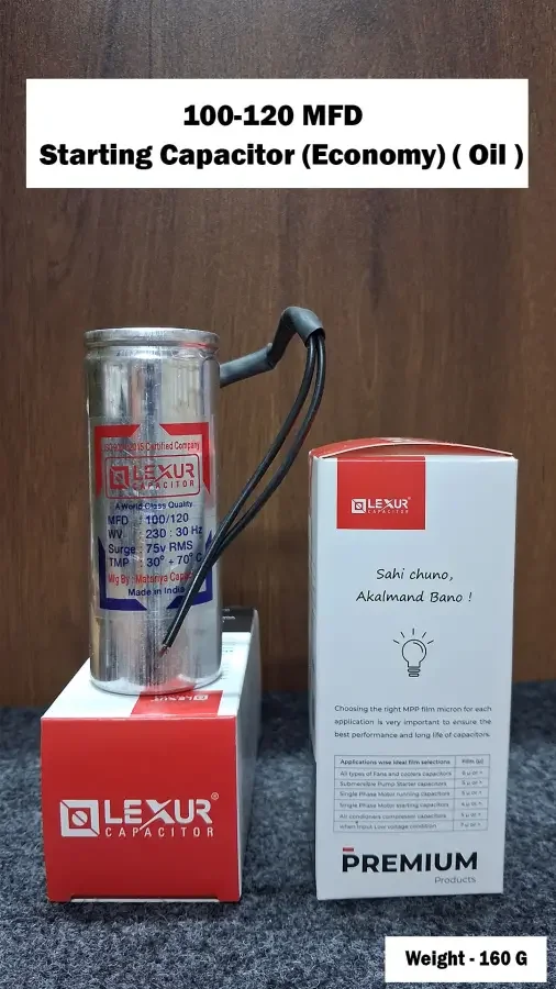 100-120 MFD Starting Capacitor (Economy) ( Oil )