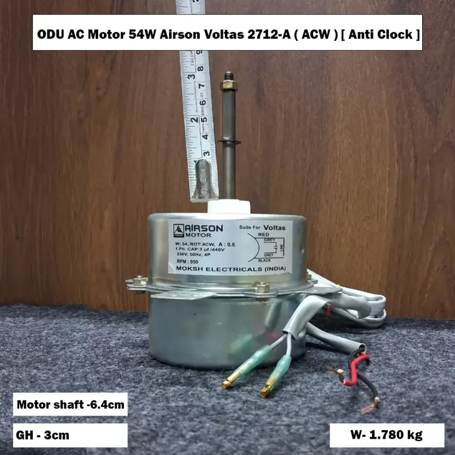 ODU AC Motor 54W Airson Voltas 2712-A ( ACW ) [ Anti Clock ]