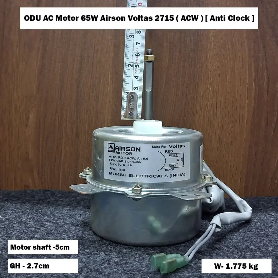 ODU AC Motor 65W Airson Voltas 2715 ( ACW ) [ Anti Clock ]