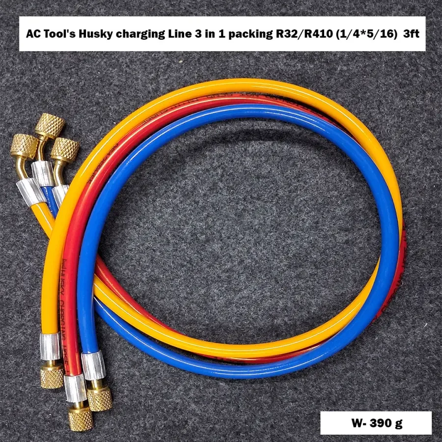 AC Tool's Husky charging Line 3 in 1 packing R32/R410 (1/4*5/16) 3ft