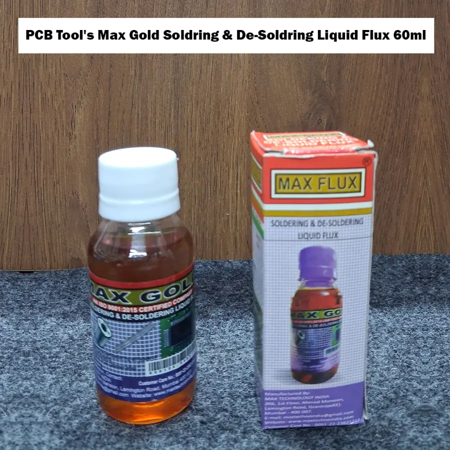 PCB Tool's Max Gold Soldering & De-Soldring Liquid Flux 60ml