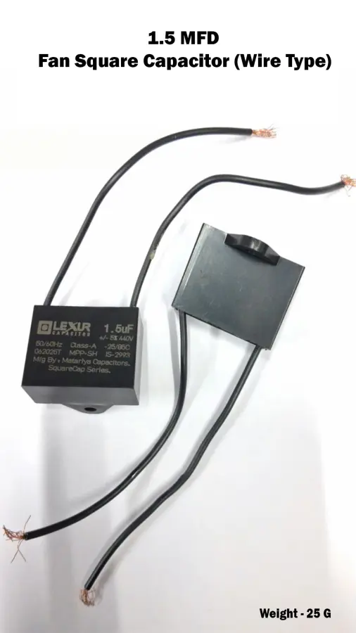 1.5 MFD Fan Square Capacitor (Wire Type) (Pouch)