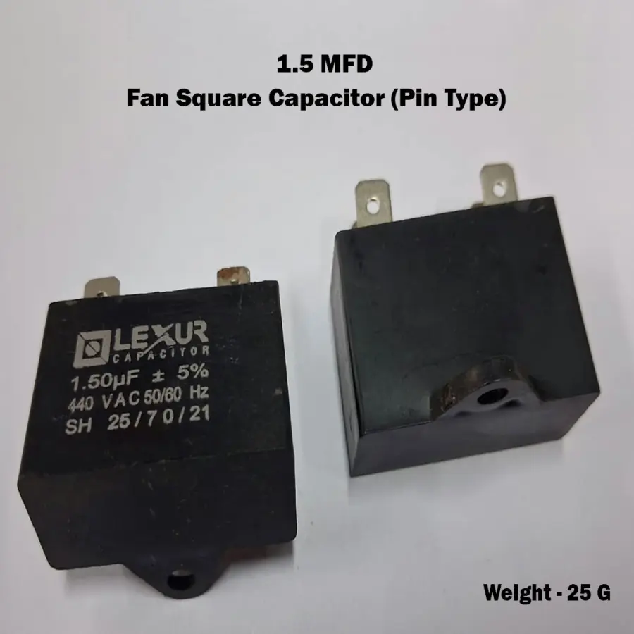 1.5 MFD Fan Square Capacitor (Pin Type) (Pouch)