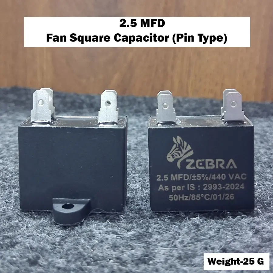 2.5 MFD Fan Square Capacitor (Pin Type)