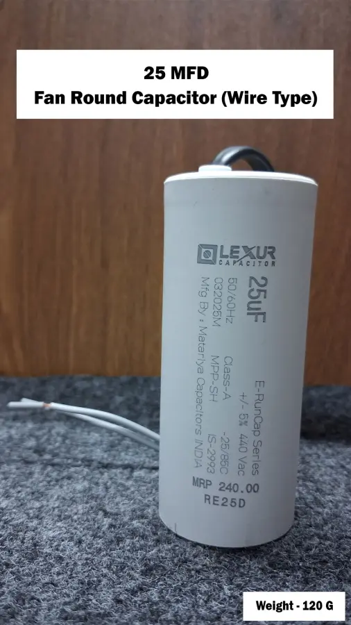 25 MFD Fan Round Capacitor (Wire Type)
