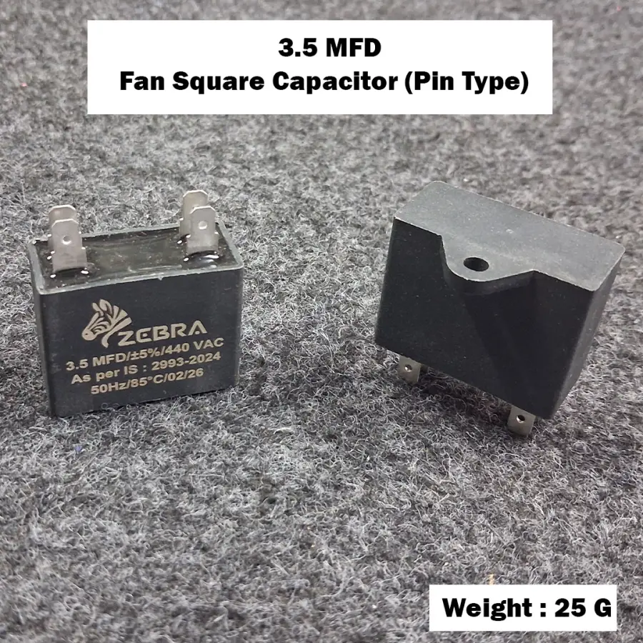 3.5 MFD Fan Square Capacitor (Pin Type)