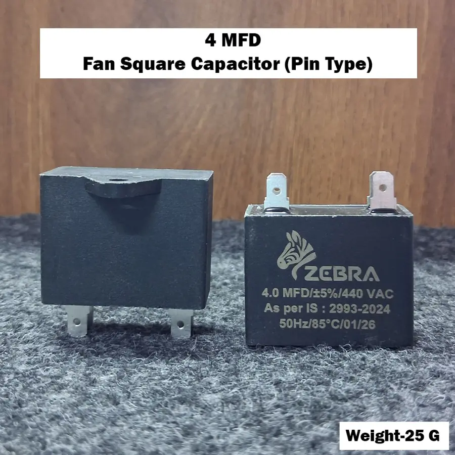 4 MFD Fan Square Capacitor (Pin Type)