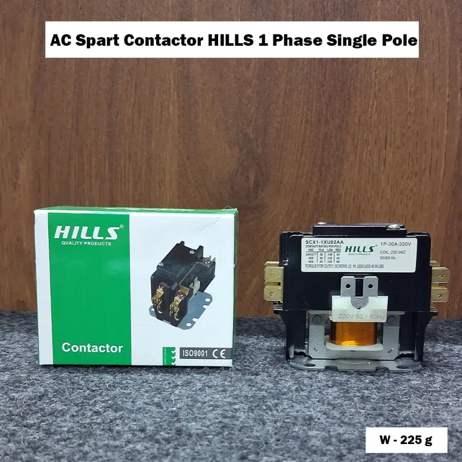 AC Spart Contactor HILLS 1 Phase Single Pole