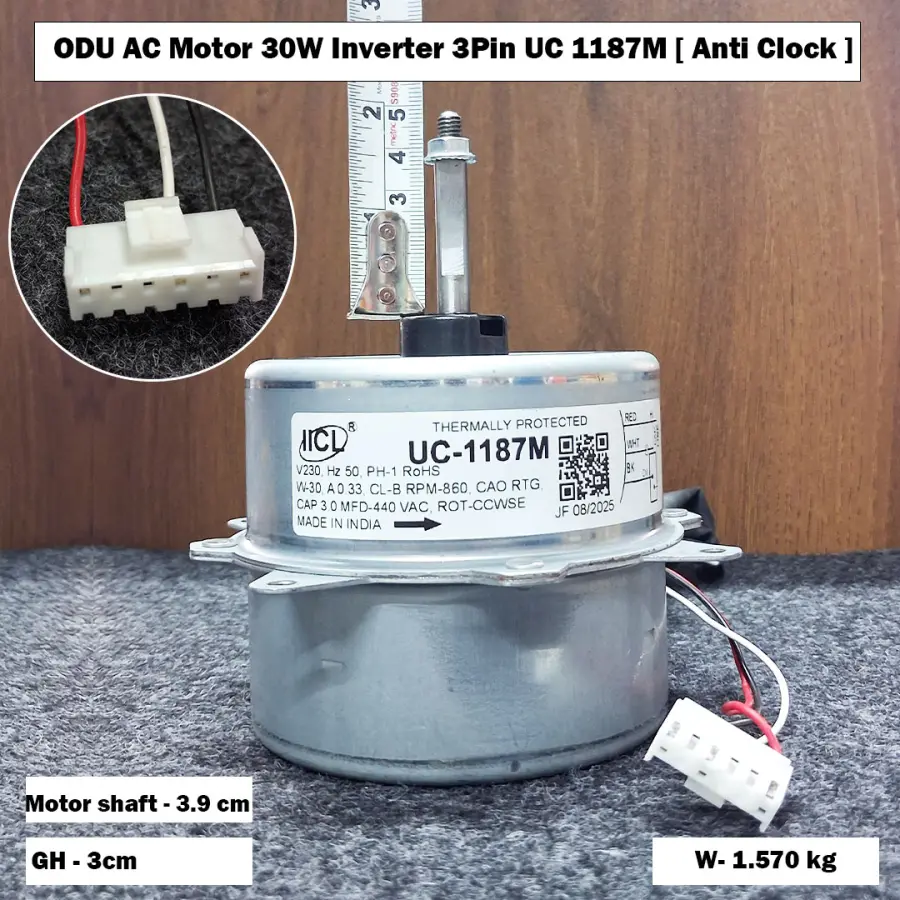 ODU AC Motor 30W Inverter 3Pin UC 1187M [ Anti Clock ]