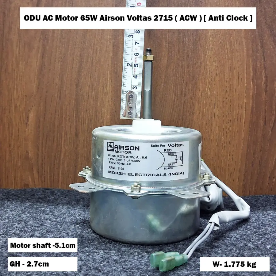ODU AC Motor 65W Airson Voltas 2715 ( ACW ) [ Anti Clock ]