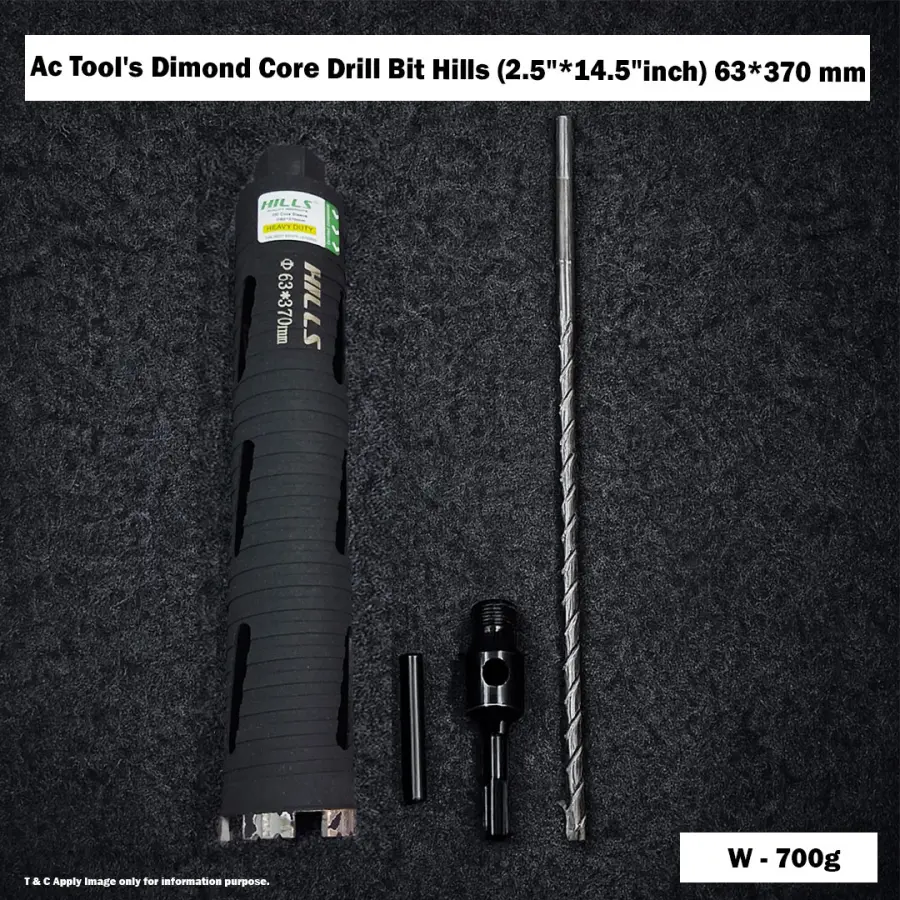 Ac Tool's Dimond Core Drill Bit Hills (2.5"*14.5"inch) 63*370 mm
