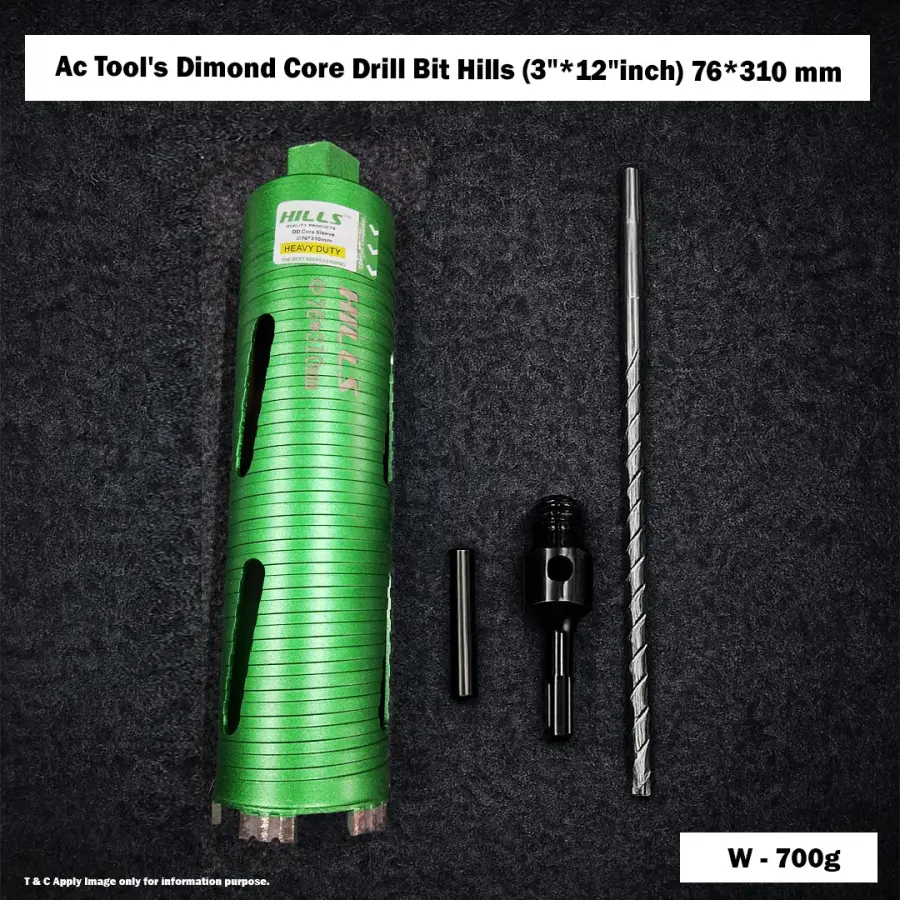 Ac Tool's Dimond Core Drill Bit Hills (3"*12"inch) 76*310 mm