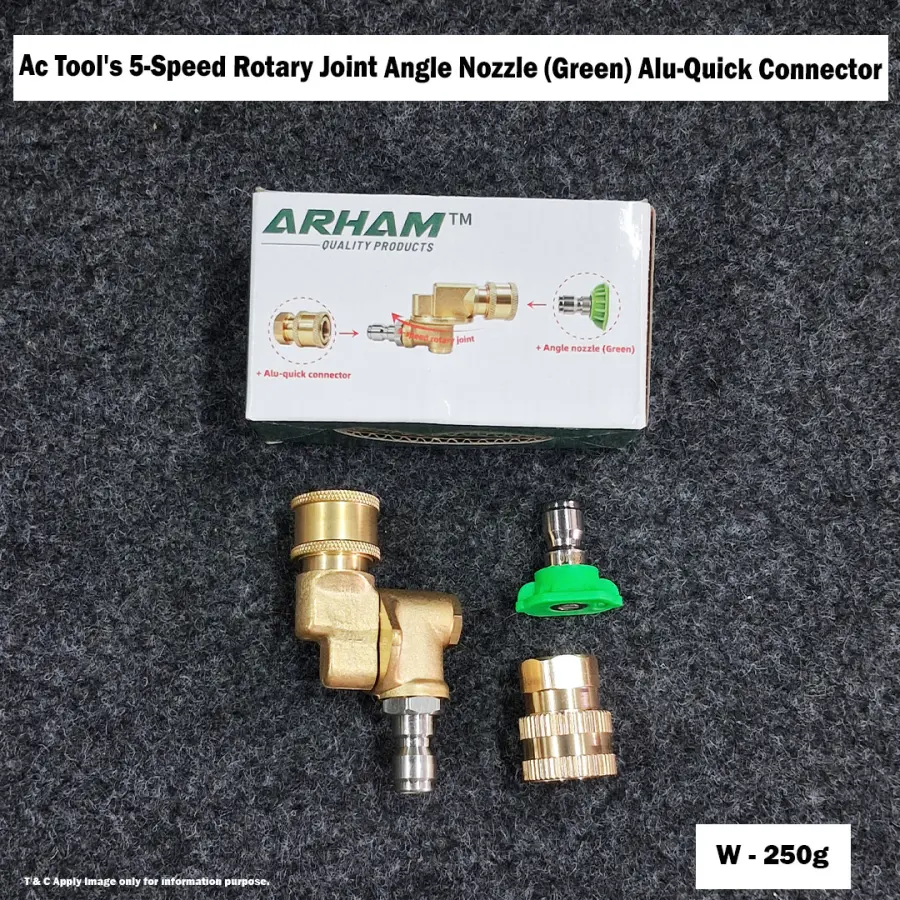 Ac Tool's 5-Speed Rotary Joint Angle Nozzle (Green) Alu-Quick Connector