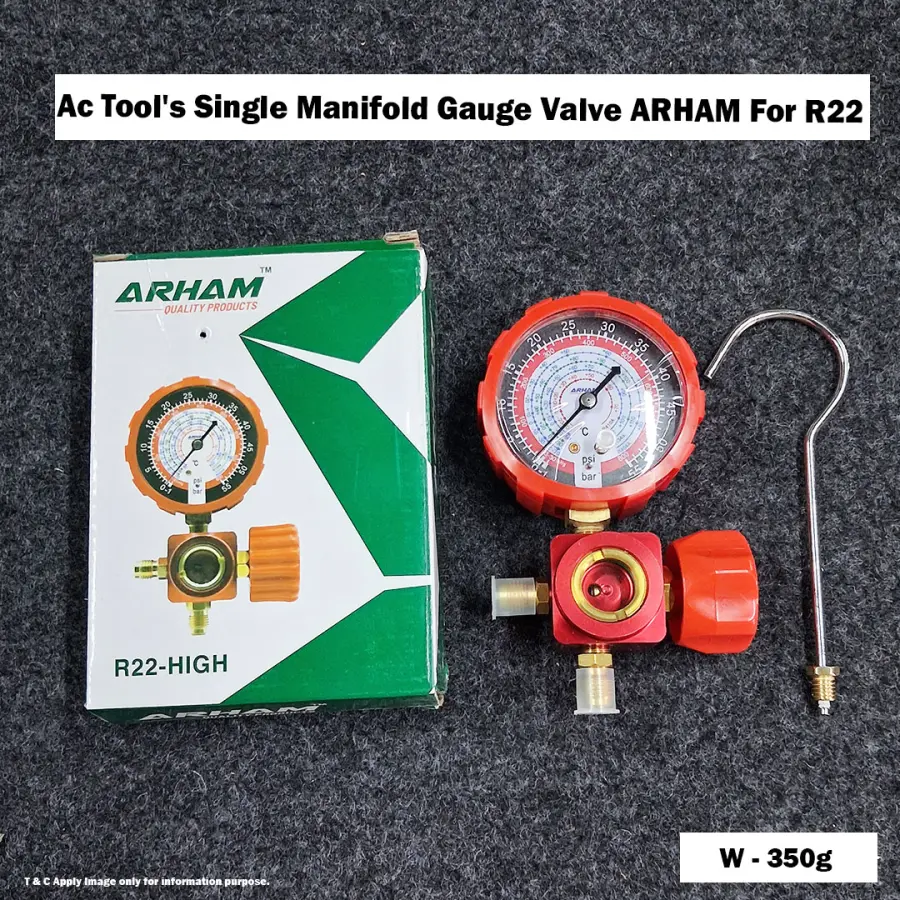 Ac Tool's Single Manifold Gauge Valve ARHAM For R22