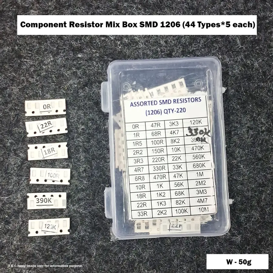 Component Resistor Mix Box SMD 1206 (44 Types*5 each)
