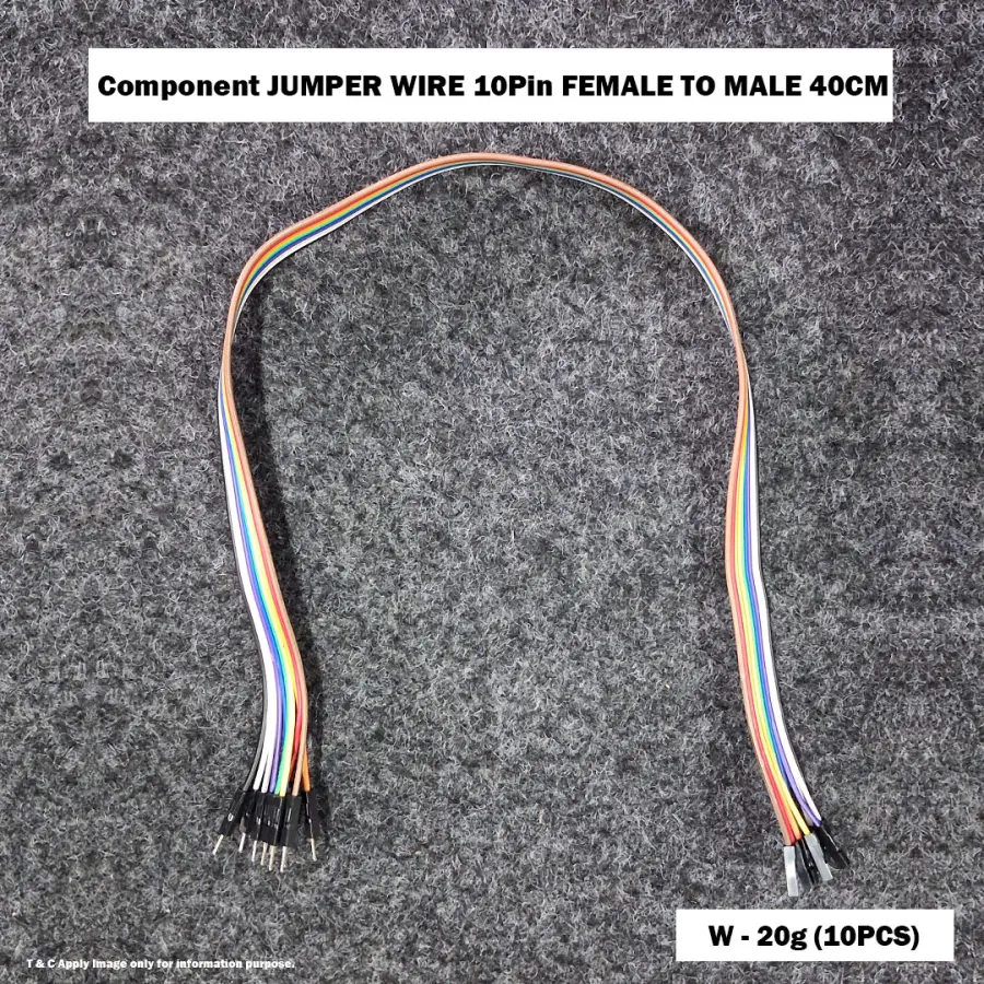 Component JUMPER WIRE 10Pin FEMALE TO MALE 40CM